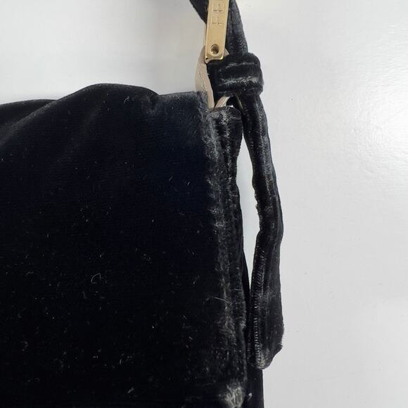 Fendi Black Velvet Gold Tassel Baguette - Picture 11 of 14